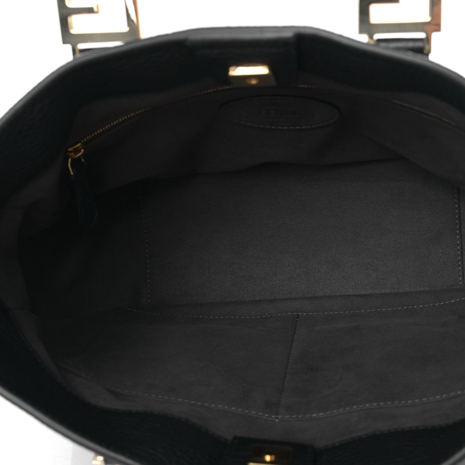 Fendi Cuoio Romano Selleria Small FF Tote Black 5 of 8