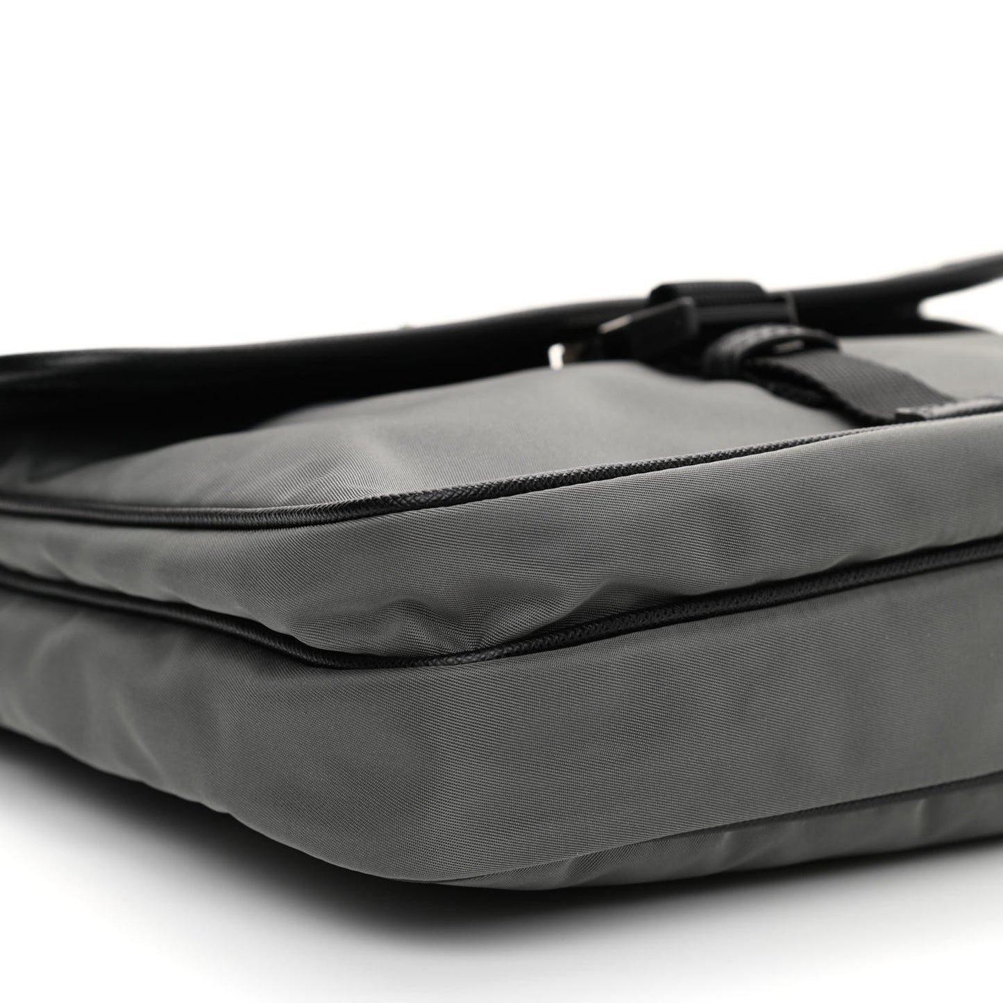 Tessuto Nylon Saffiano Messenger Bag Black Grey