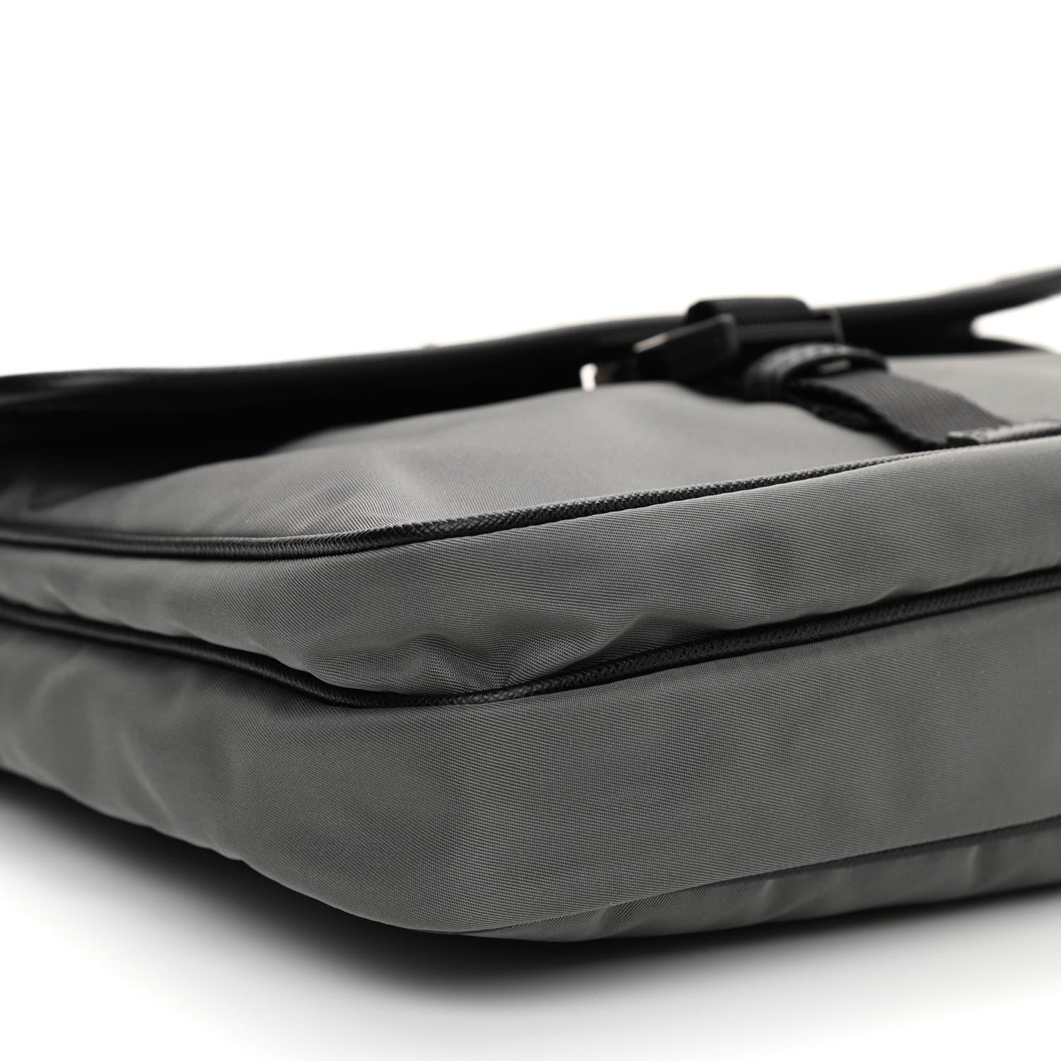 Prada Tessuto Nylon Saffiano Messenger Bag Black Grey 8 of 9