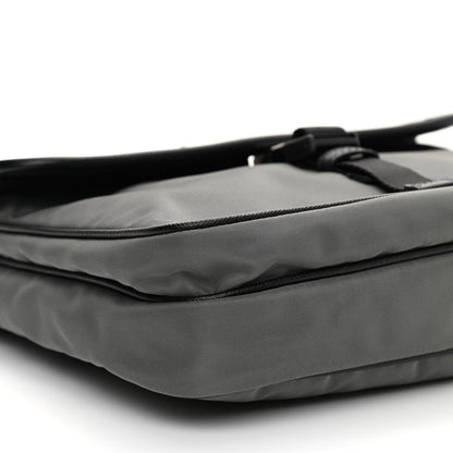 Prada Tessuto Nylon Saffiano Messenger Bag Black Grey 8 of 9