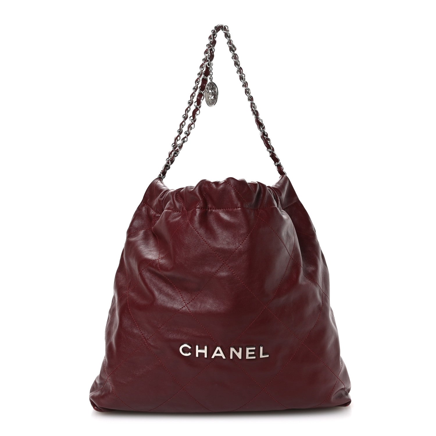 Chanel Shiny Calfskin Quilted Chanel 22 Burgundy 1 of 12