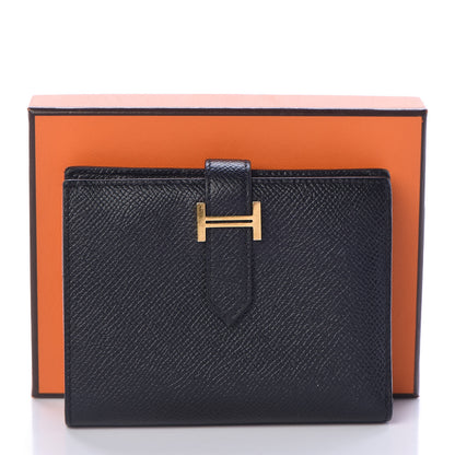 Hermes Epsom Bearn Compact Wallet Black 7 of 7