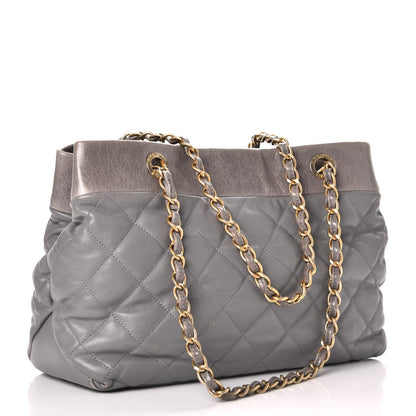 Chanel Calfskin Quilted Medium Soft Elegance Tote Grey 3 of 16