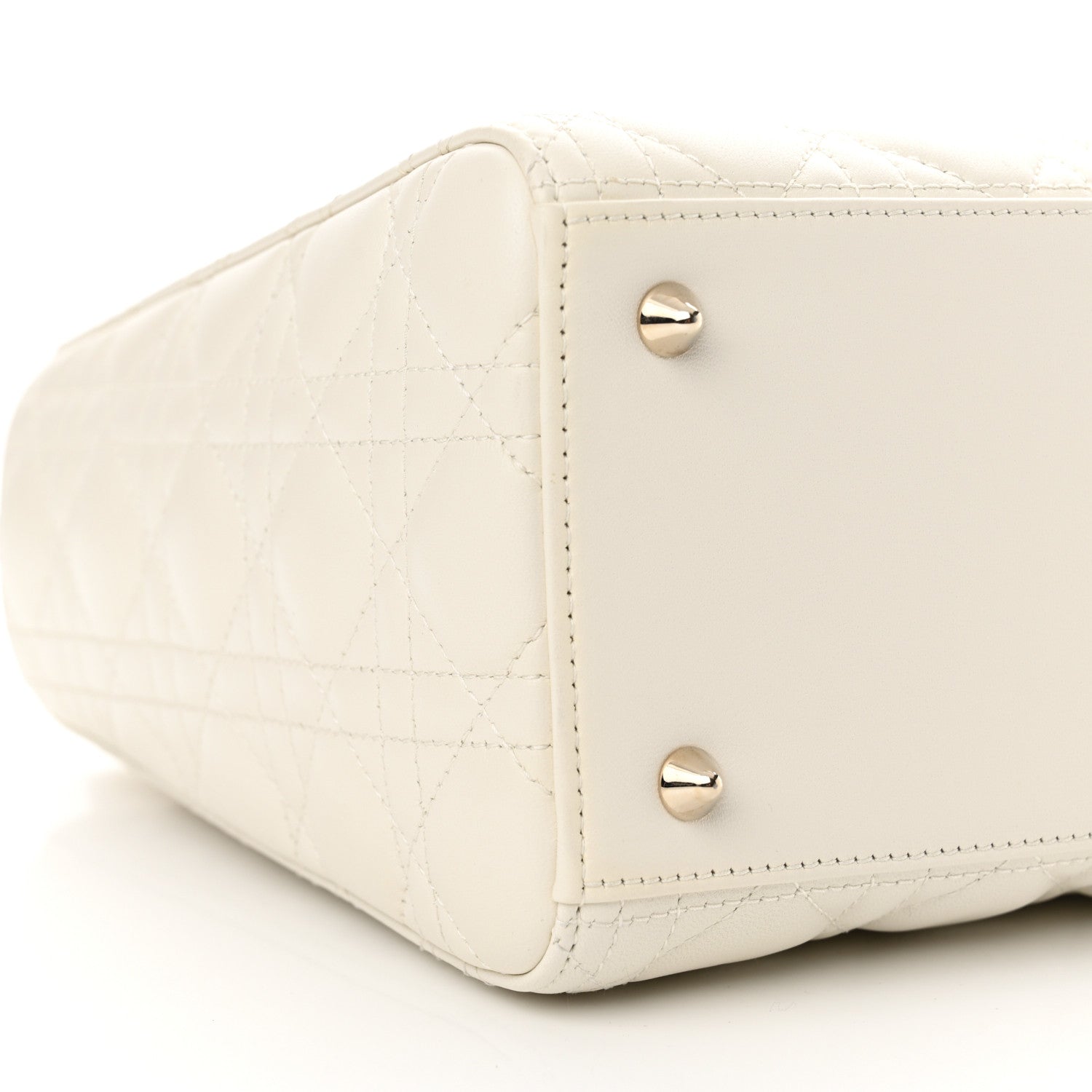 Christian Dior Lambskin Cannage Medium Lady Dior White 9 of 11