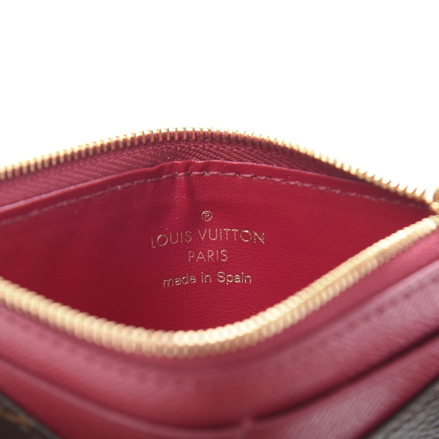 Monogram Zipped Card Holder Fuchsia
