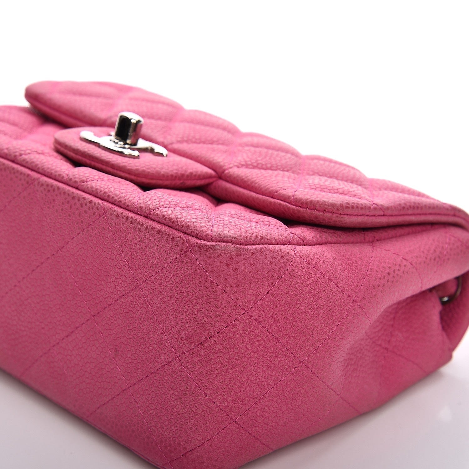 Chanel Iridescent Caviar Quilted Mini Square Flap Hot Pink 10 of 11
