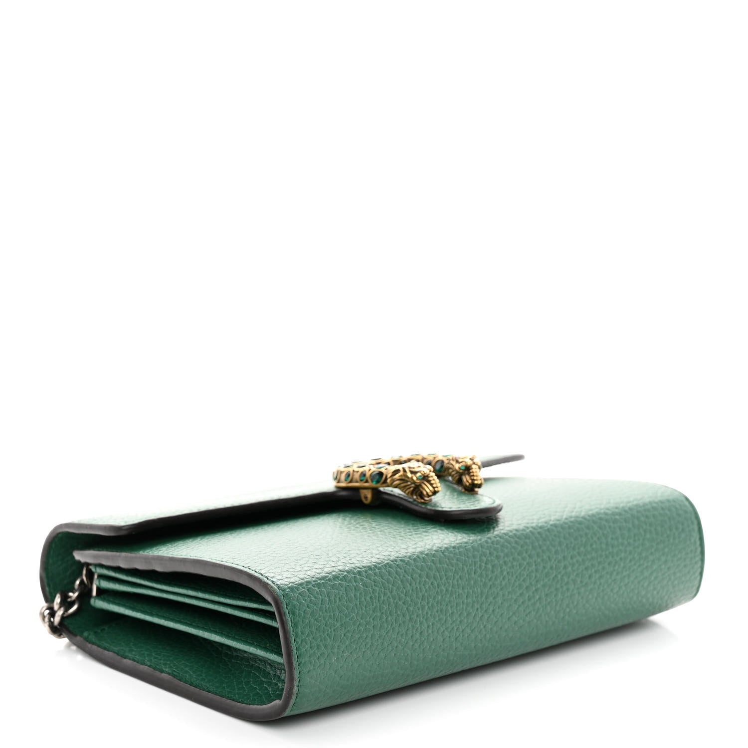 Gucci Calfskin Mini Dionysus Chain Wallet Emerald 4 of 11