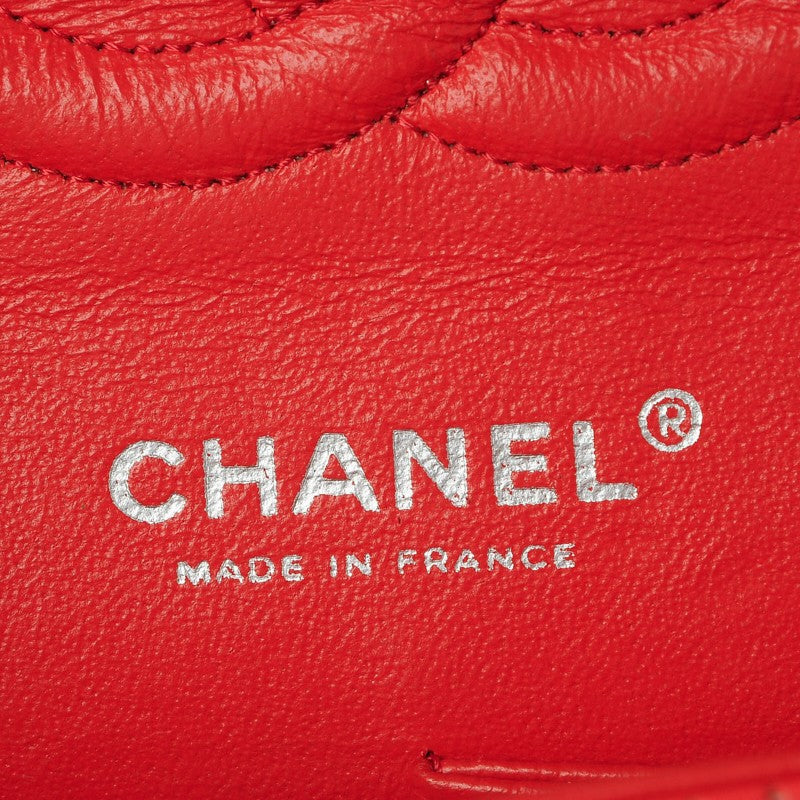 Chanel Lambskin Perforated Medium Double Flap Red 10 of 13