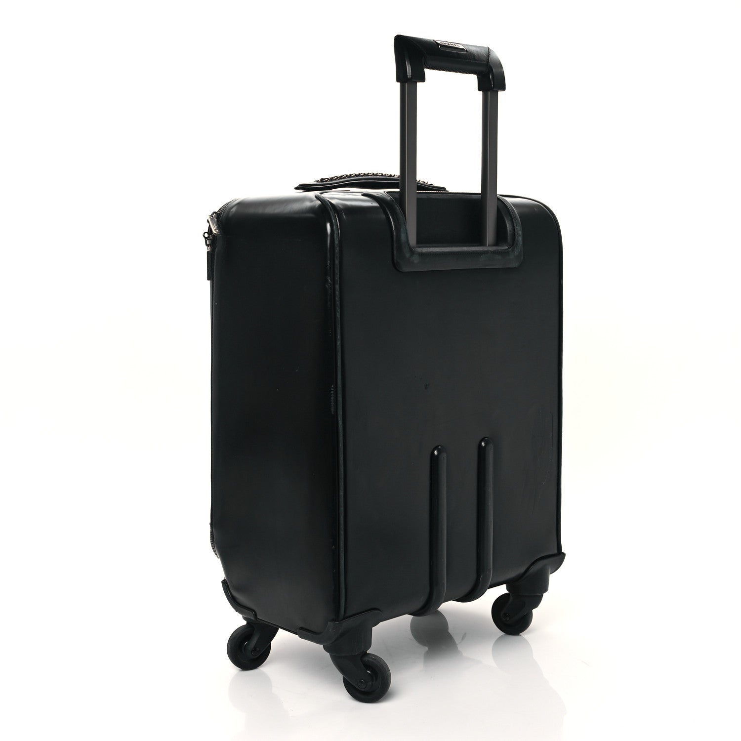 Chanel Vinyl Calfskin Quilted Coco Case Trolley Rolling Luggage Black 2 of 12