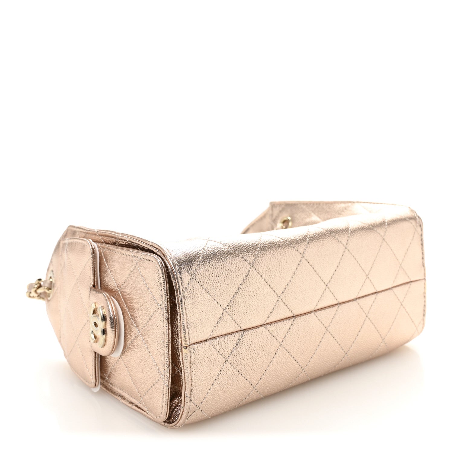 Chanel Metallic Caviar Quilted Mini Chanel 25 Handbag Copper 4 of 11