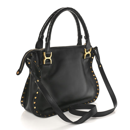 Chloe Calfskin Studded Medium Marcie Satchel Black 3 of 8