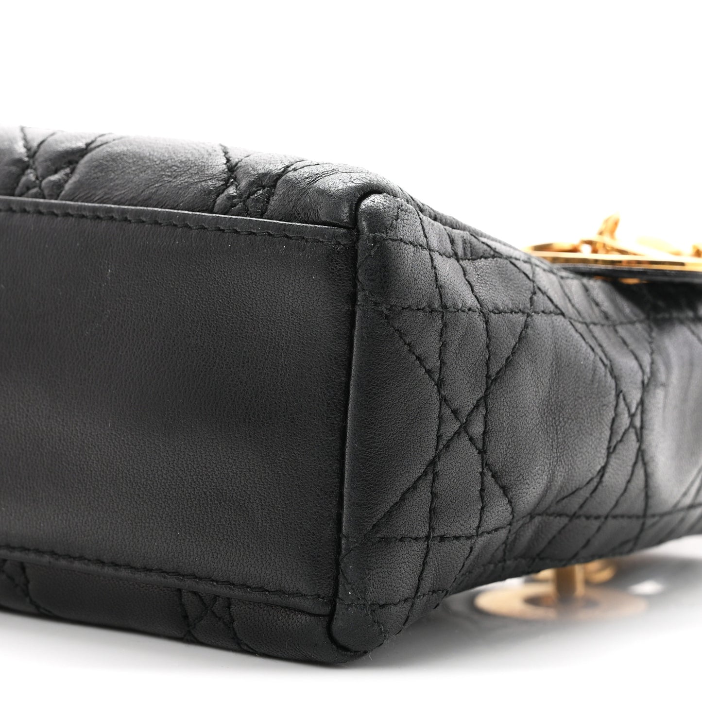 Lambskin Cannage Mini Lady Dior Black