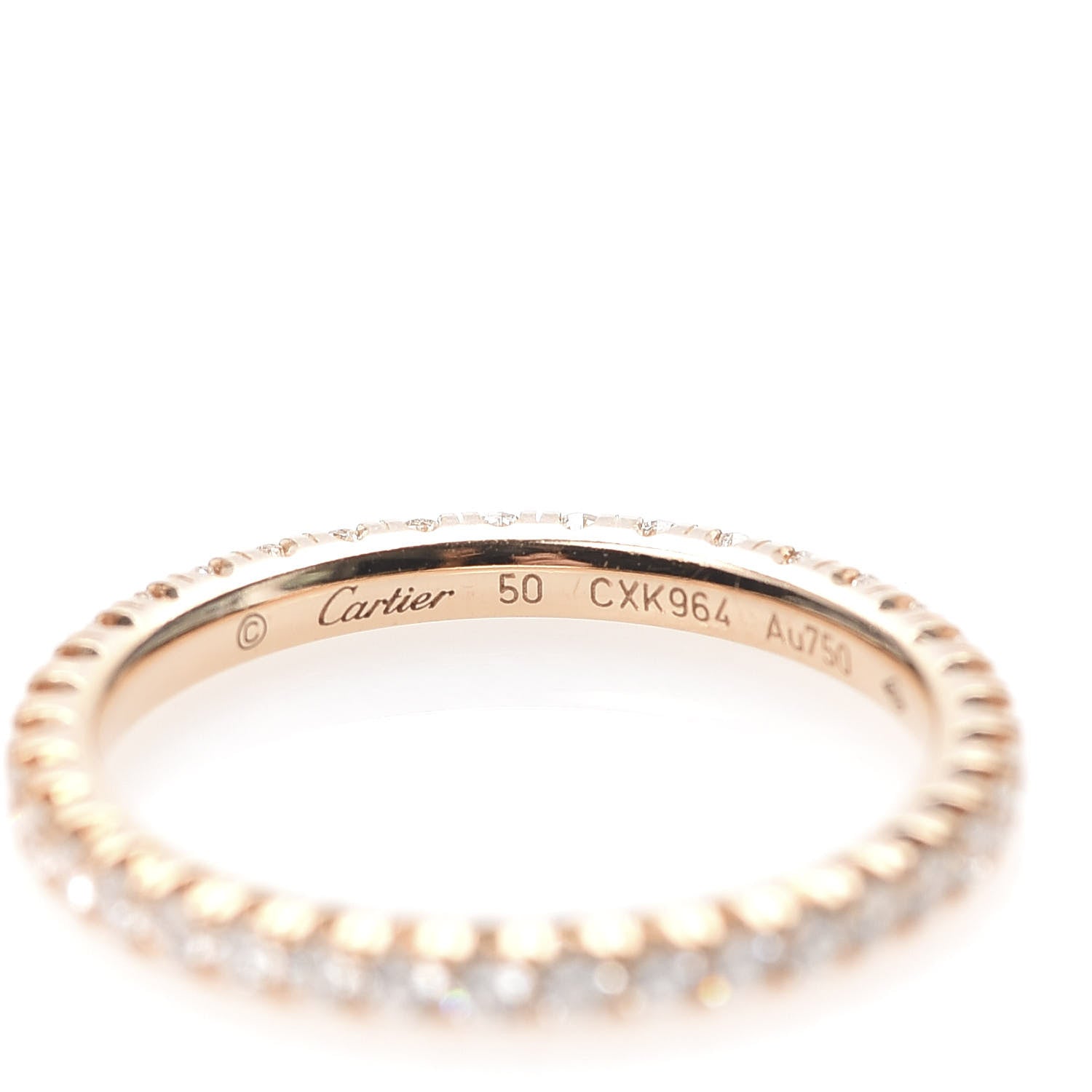 Cartier 18K Pink Gold Diamond 2mm Etincelle de Wedding Band Ring 50 5.25 5 of 6