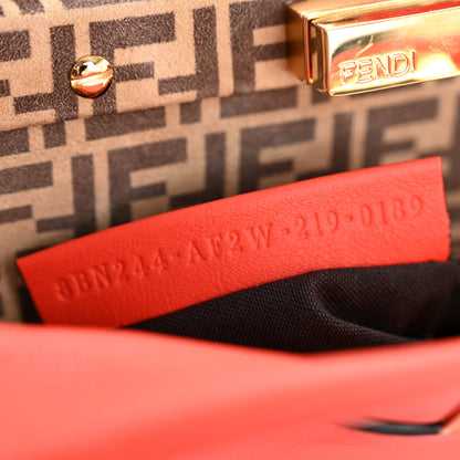 Fendi Vitello Seta Suede FF Mini Peekaboo Iconic Satchel Tulipano Miele Moro 7 of 12