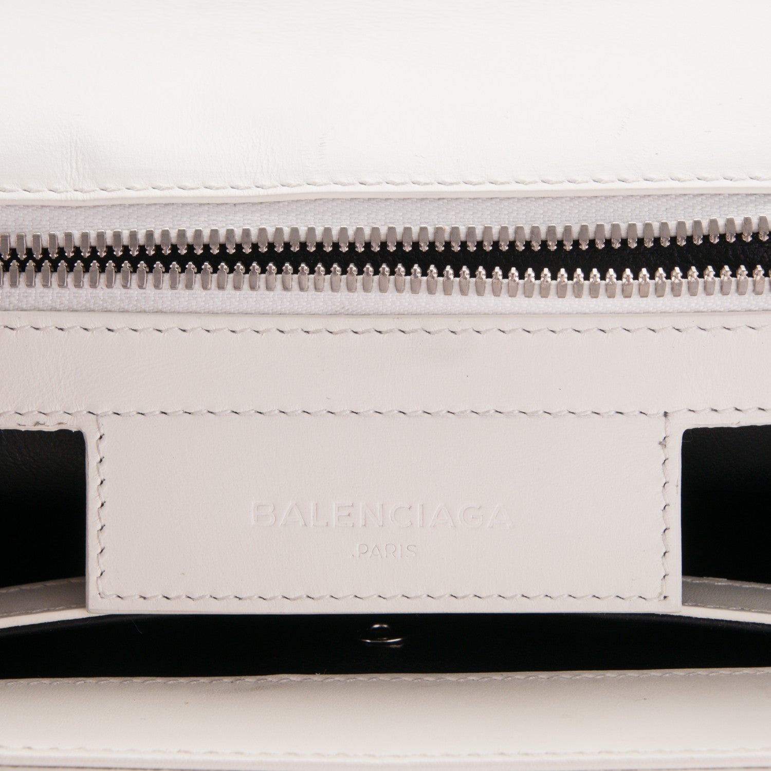 Balenciaga Calfskin Bal58 Shoulder Bag White Black 6 of 7
