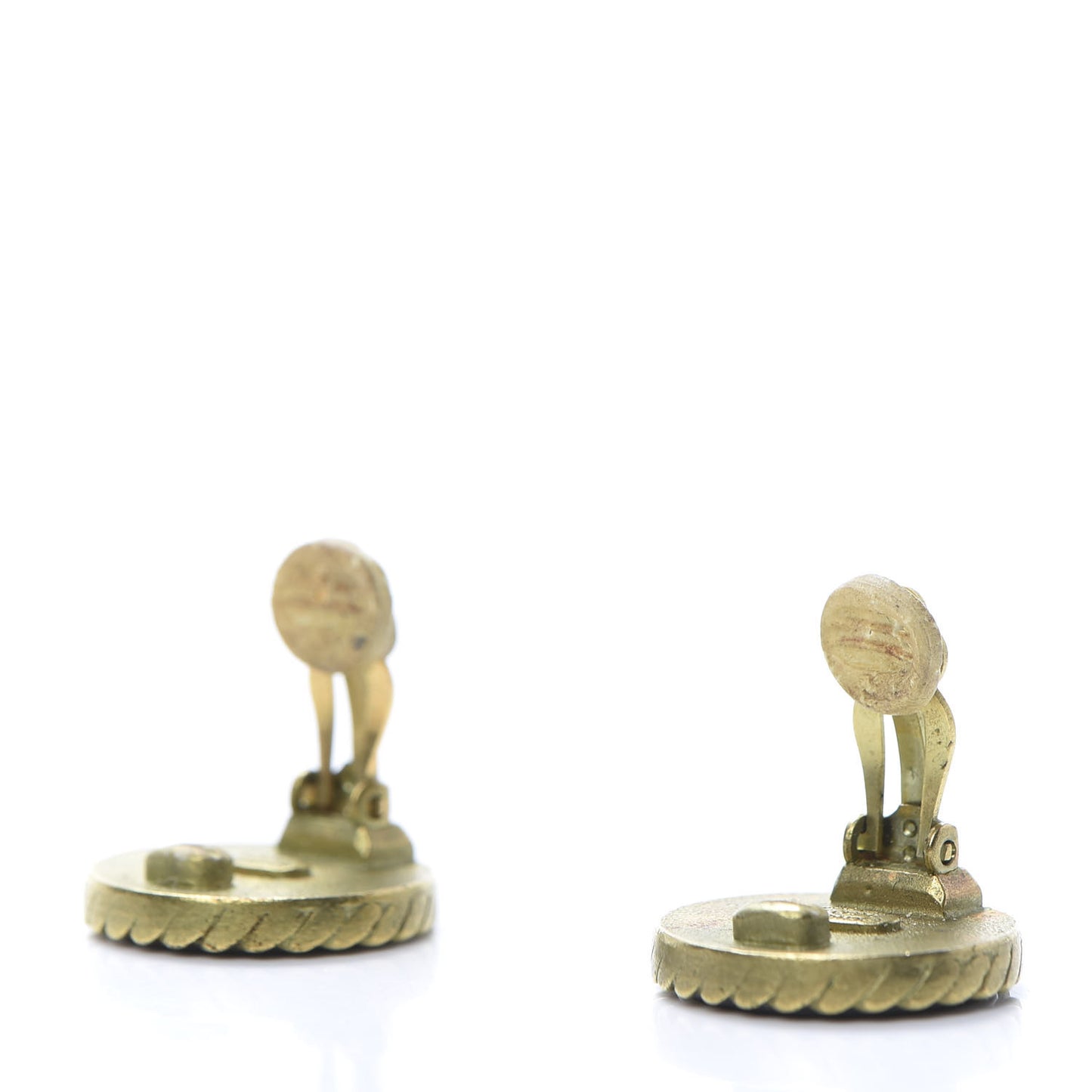 Enamel CC Clip On Earrings Black