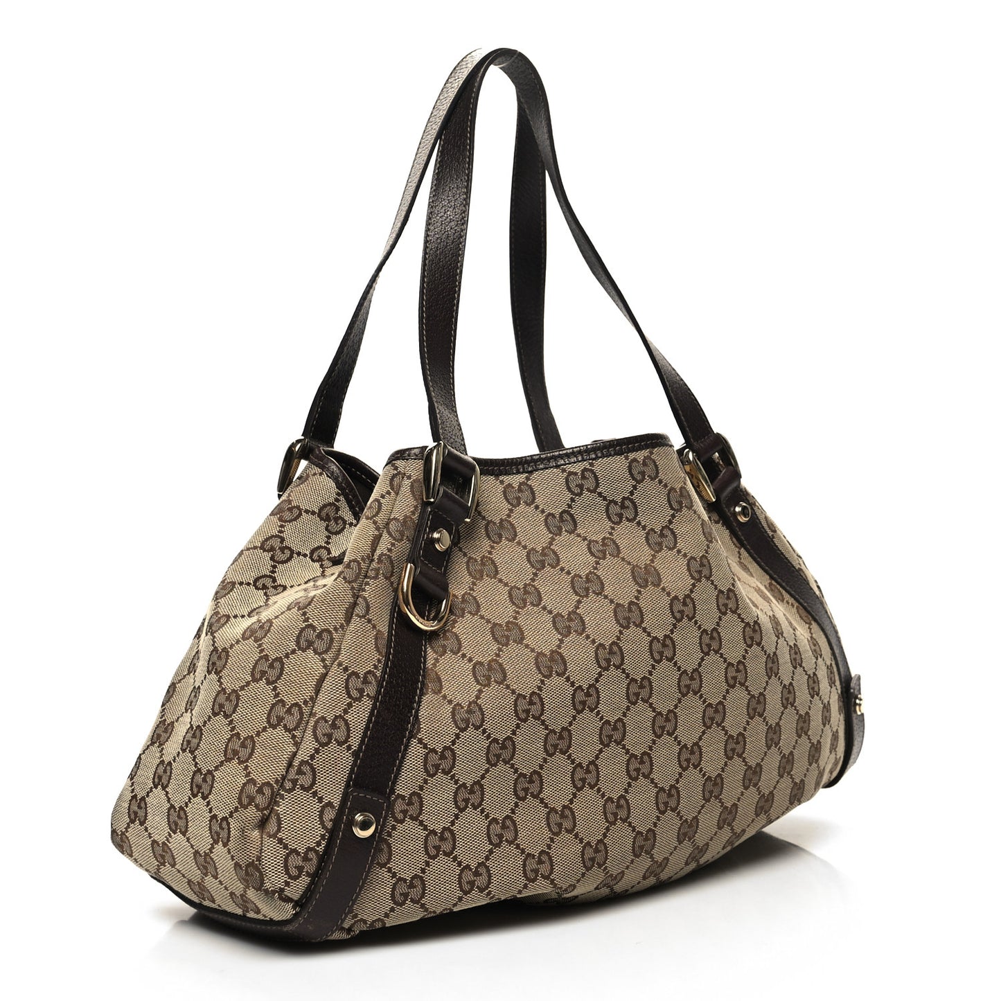Monogram Medium Abbey Shoulder Bag Dark Brown
