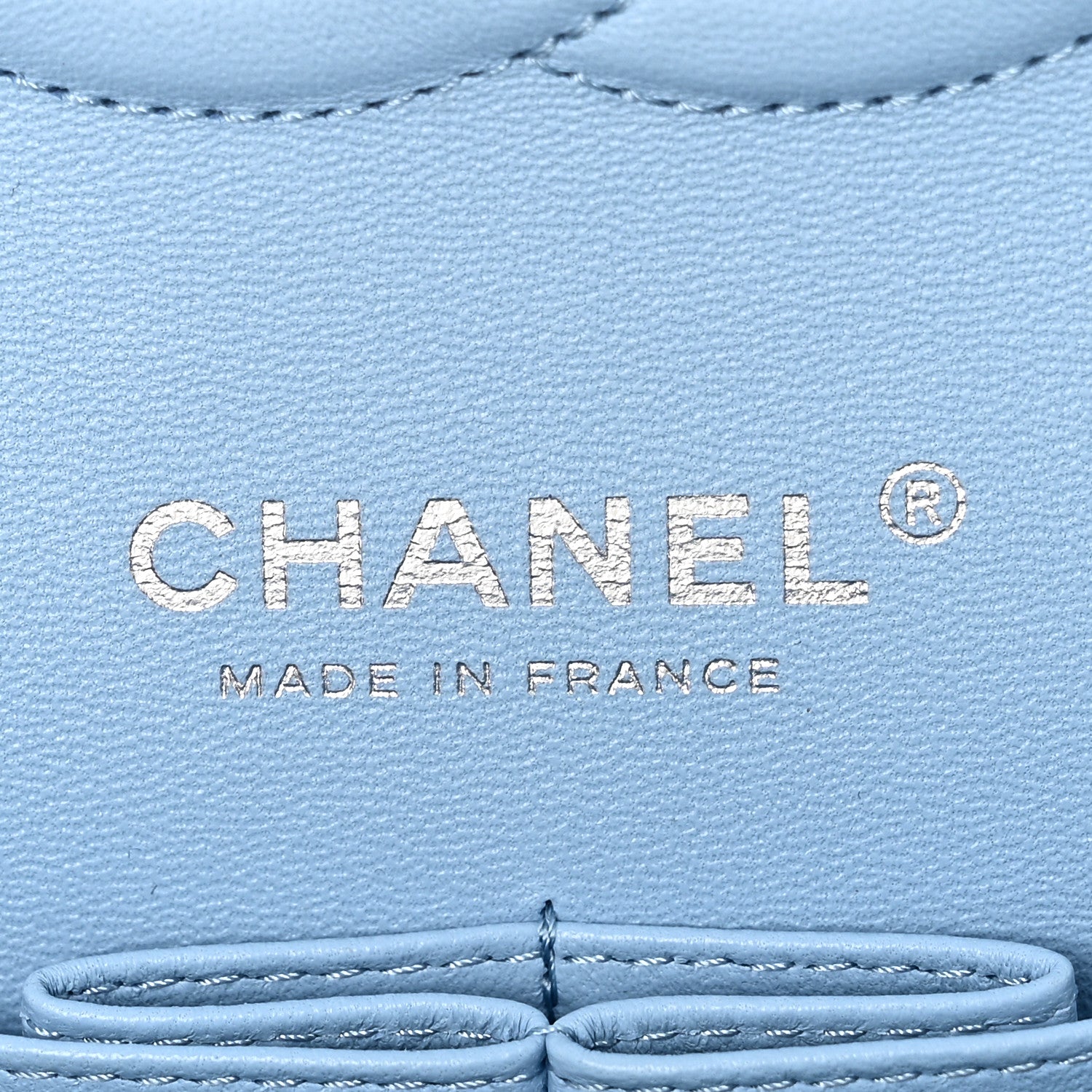 Chanel Denim Quilted Medium Double Flap Light Blue 6 of 10