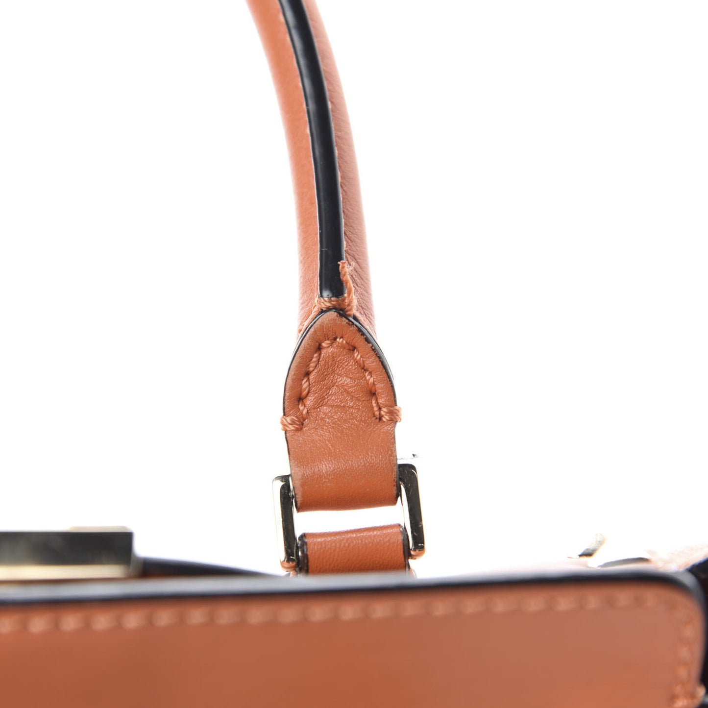 Vitello MIni Rockstud Double Handle Tote Orange
