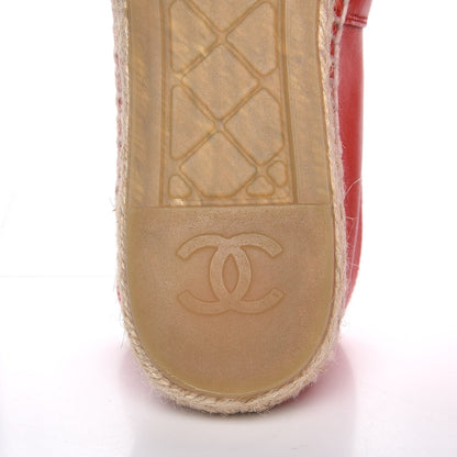 Chanel Lambskin CC Espadrilles 38 Red 8 of 10