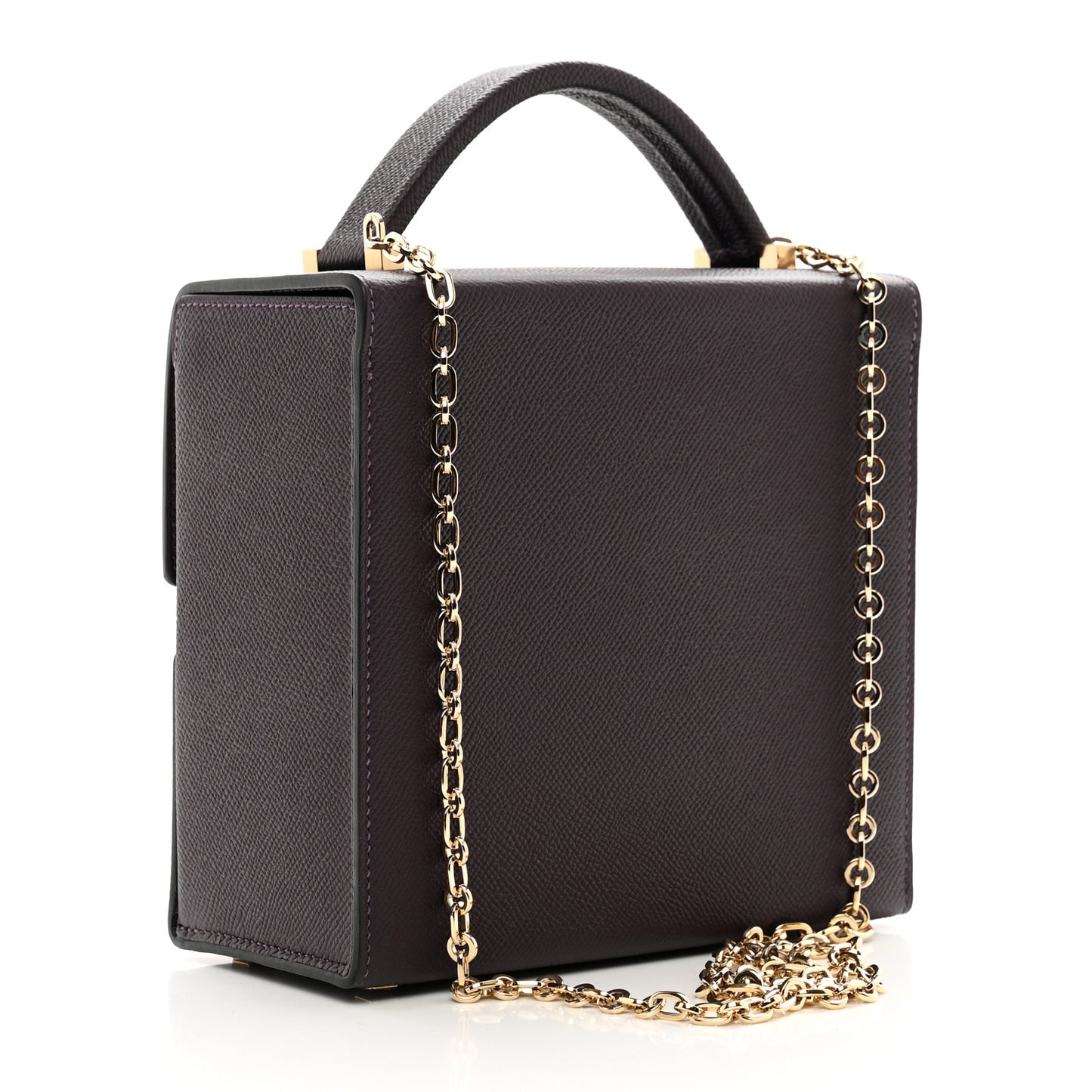 Epsom Cinhetic Boxy Top Handle Bag Raisin