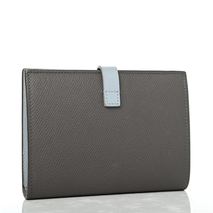 Celine Grained Calfskin Medium Multifunction Strap Wallet Grey Blue 2 of 4