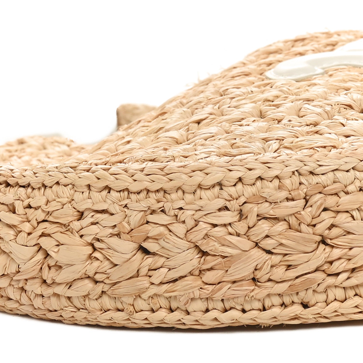 Celine Raffia Calfskin Triomphe Panier Hobo Bag Natural White 8 of 10