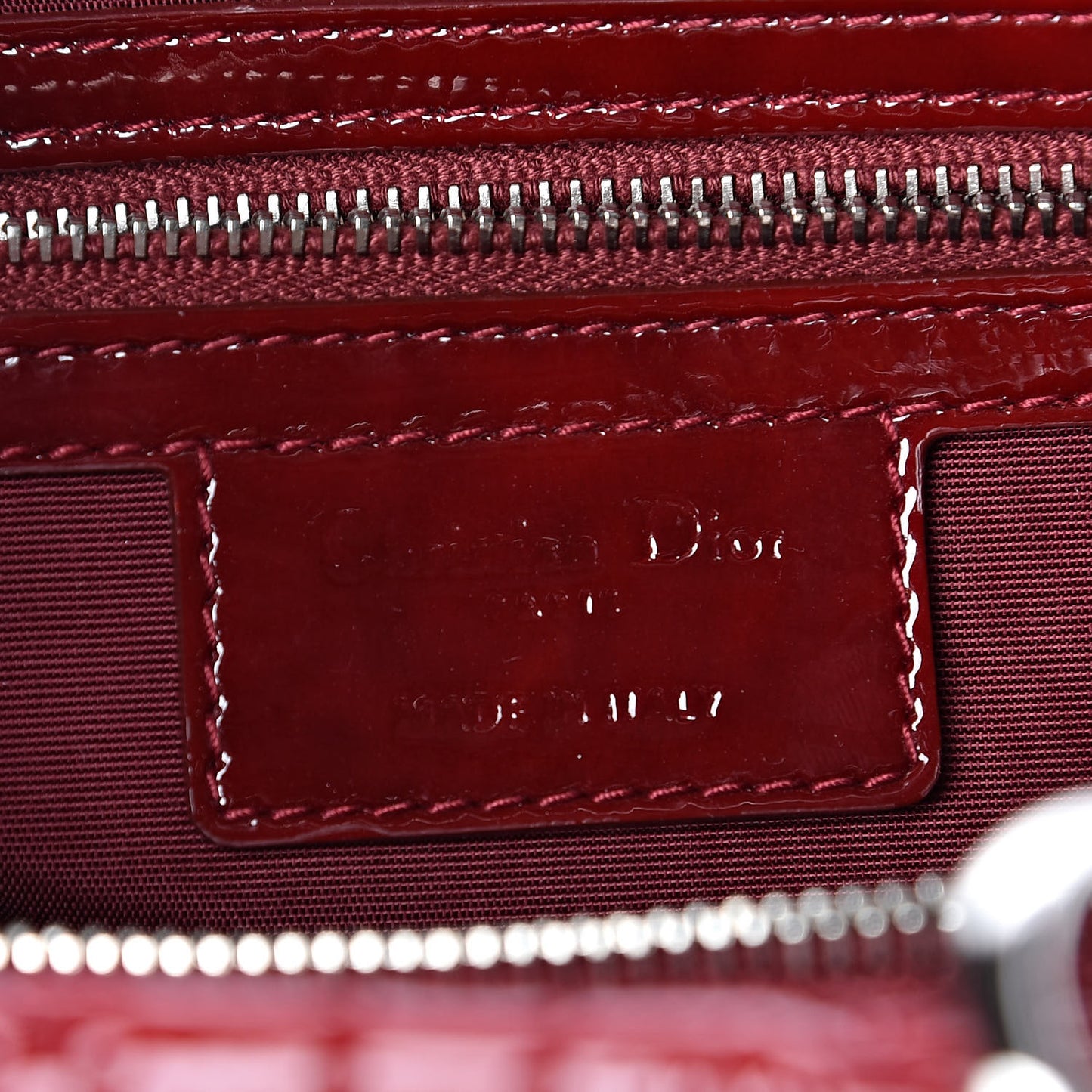 Patent Cannage Small Dior Soft Shopping Tote Red