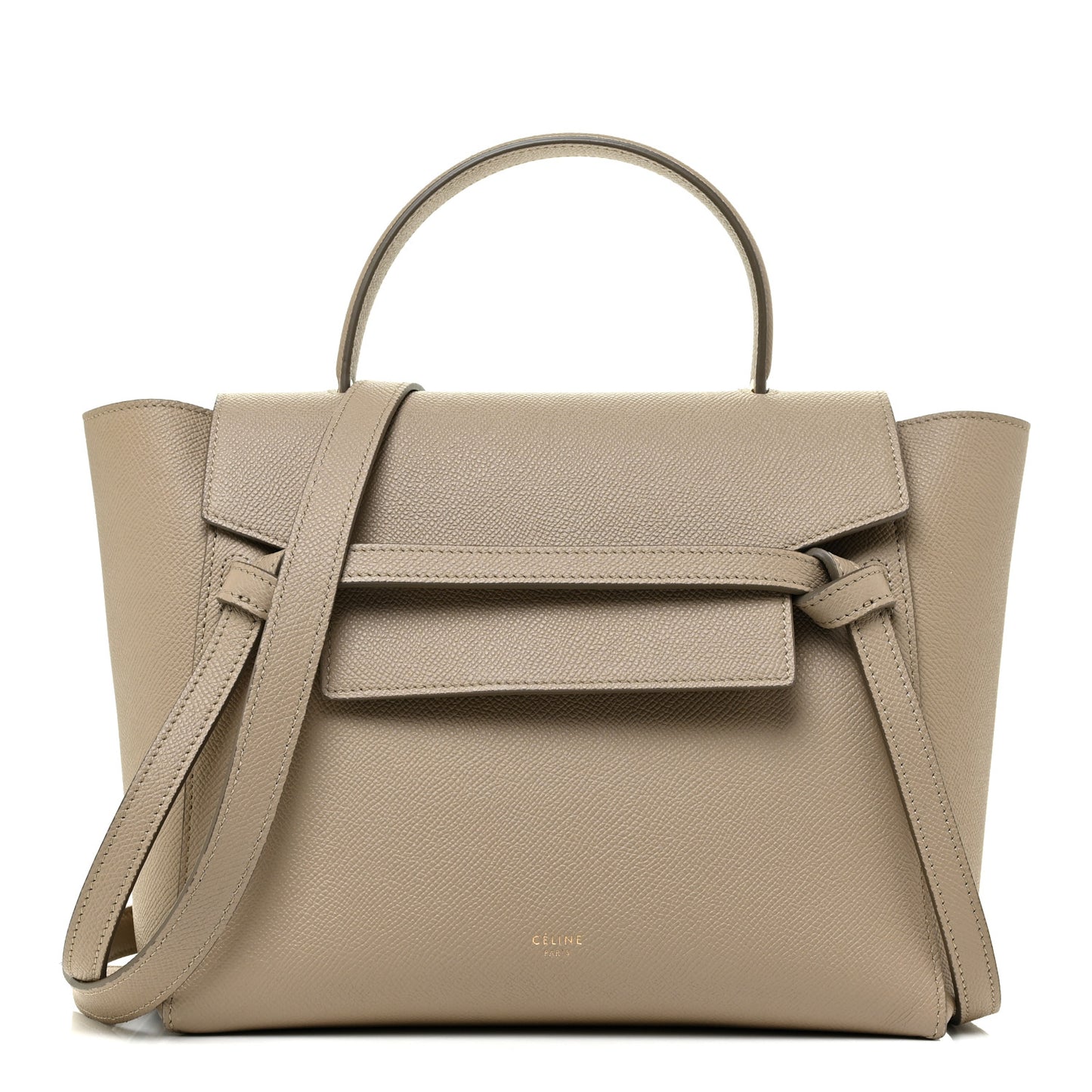 Grained Calfskin Micro Belt Bag Light Taupe