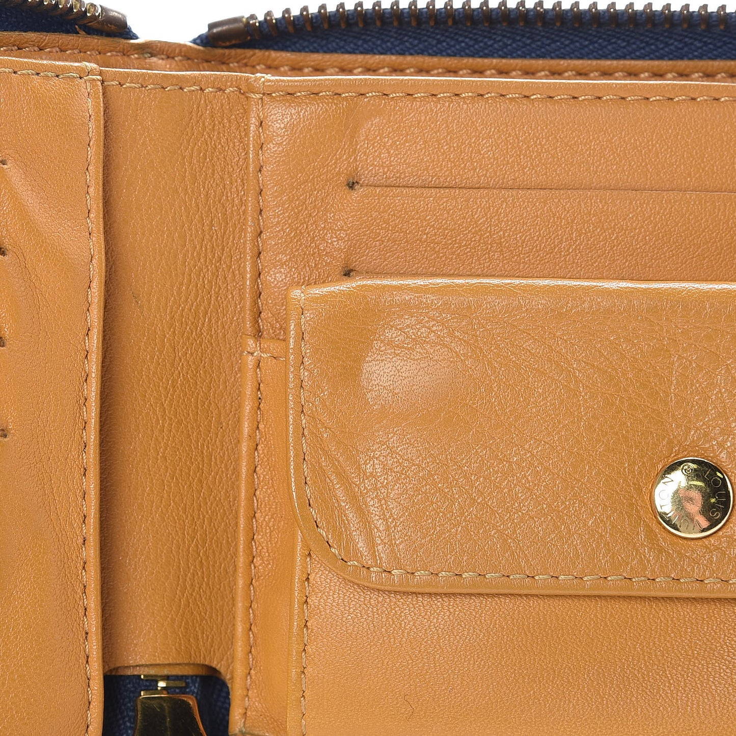 Denim Zip Compact Wallet Blue