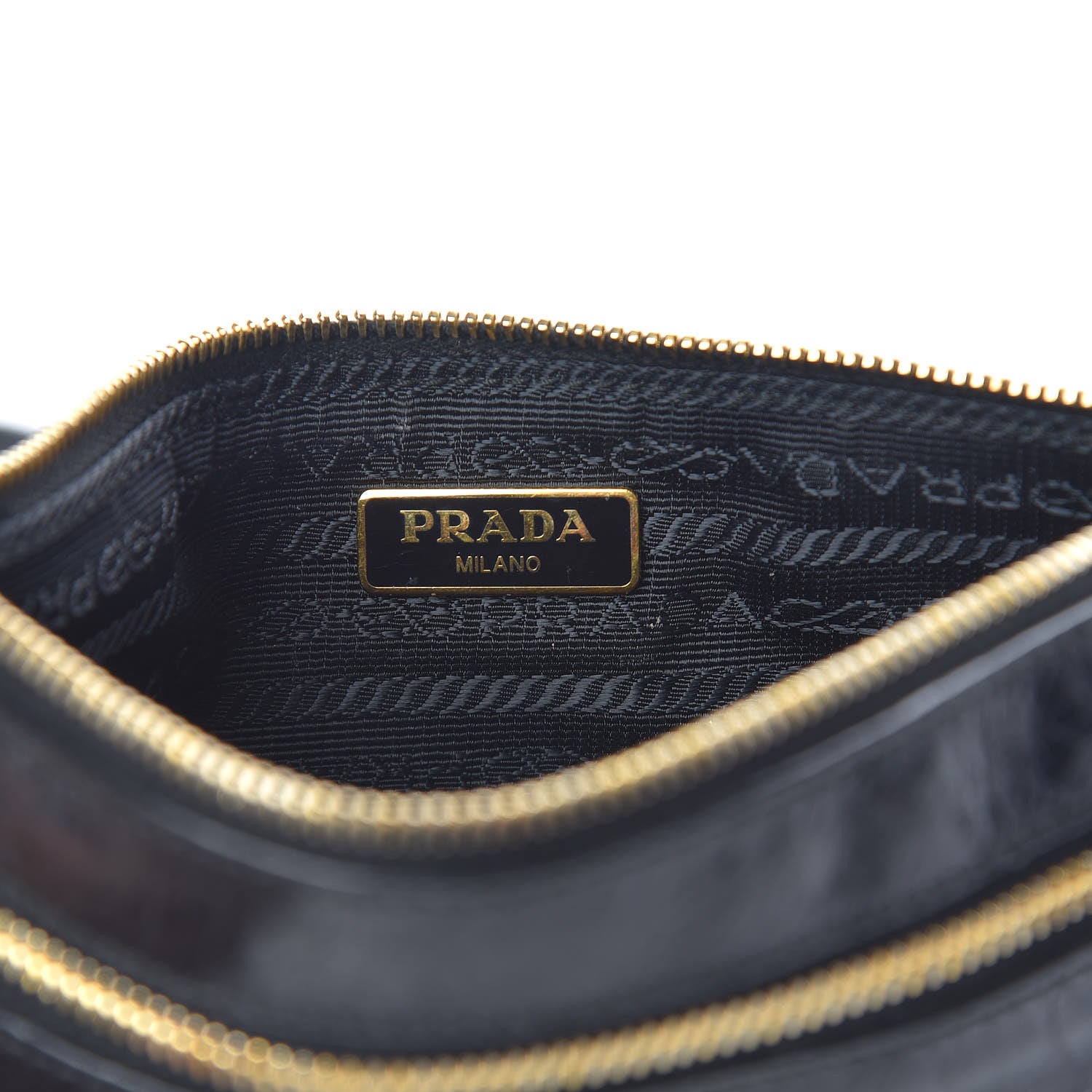 Prada Craquele Zip Crossbody Black 6 of 11