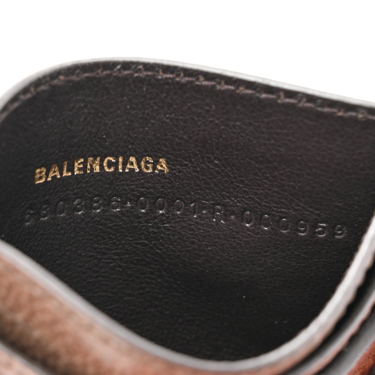 X BALENCIAGA BB Monogram Web Ophidia Card Holder Beige Ebony New Acero