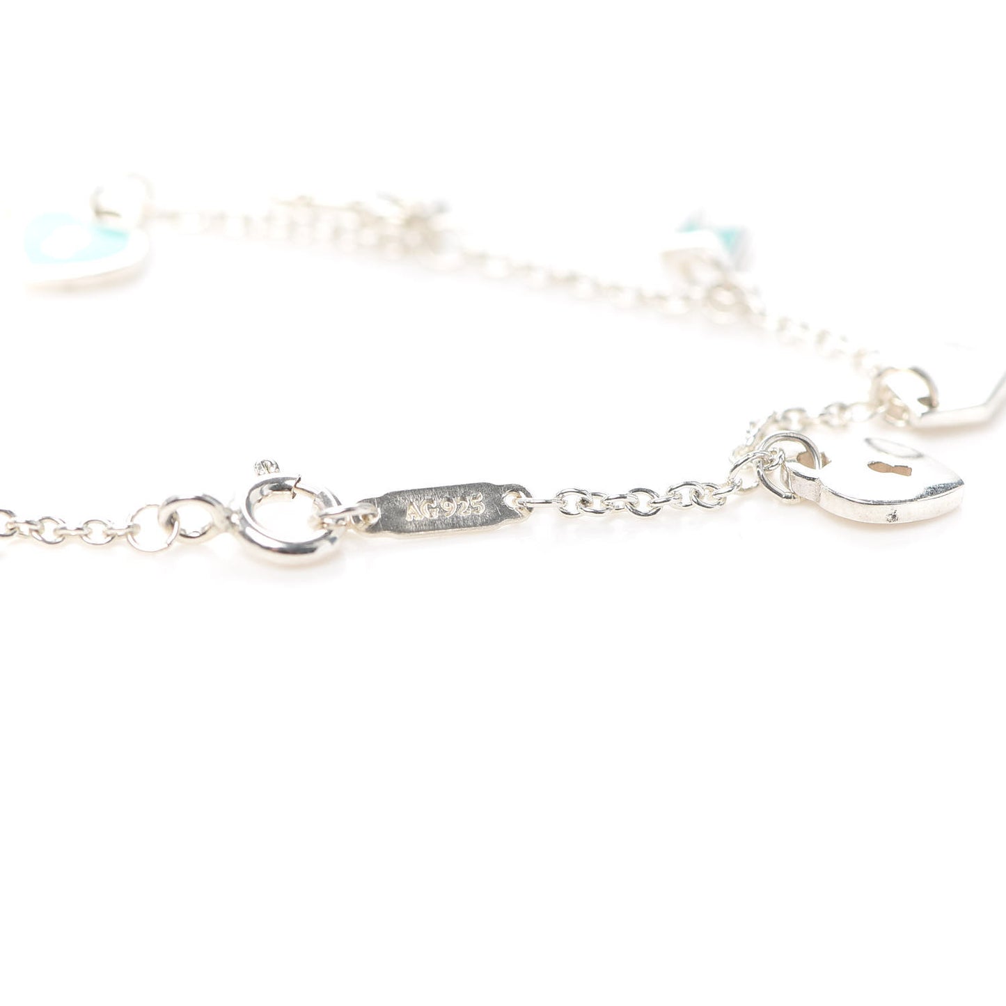 Sterling Silver Enamel Love Notes Charm Bracelet Blue