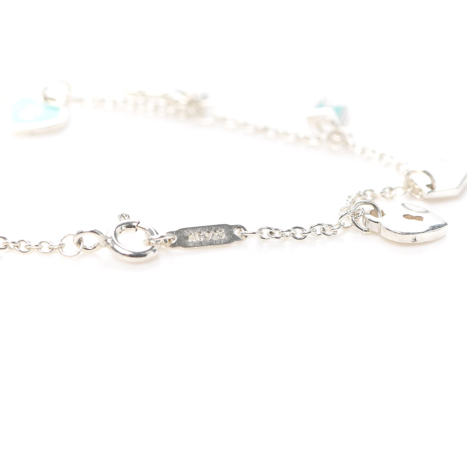 Tiffany Sterling Silver Enamel Love Notes Charm Bracelet Blue 5 of 6