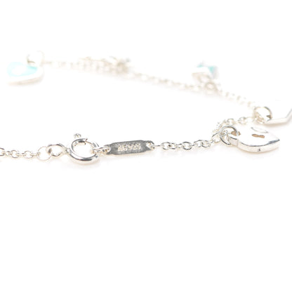 Tiffany Sterling Silver Enamel Love Notes Charm Bracelet Blue 5 of 6