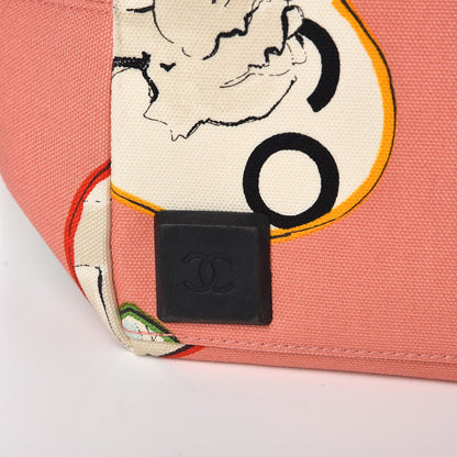 Chanel Canvas Coco Hearts Print Tote Multi 11 of 13