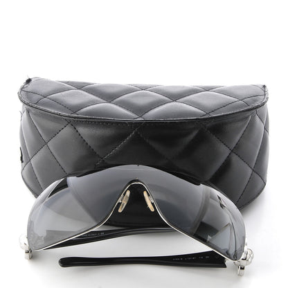 Chanel Swarovski Crystal Camellia CC Sunglasses 4164-B Black 7 of 7