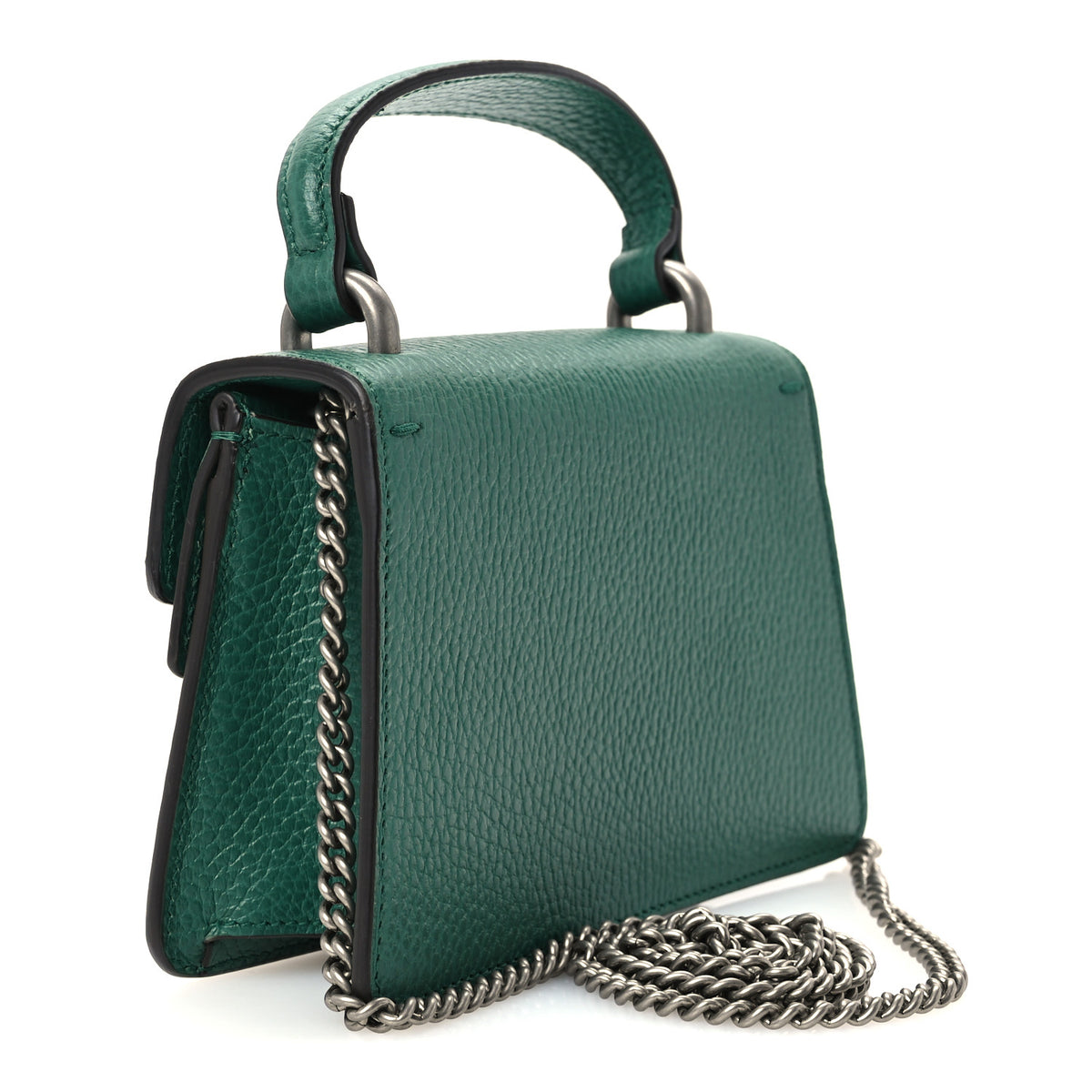 Dollar Calfskin Crystal Mini Dionysus Top Handle Bag Emerald