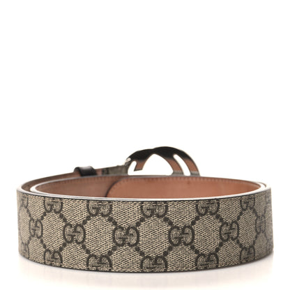 Gucci GG Supreme Monogram Selleria Calfskin Interlocking G 40mm Belt 85/34 Beige Ebony Cocoa 2 of 6