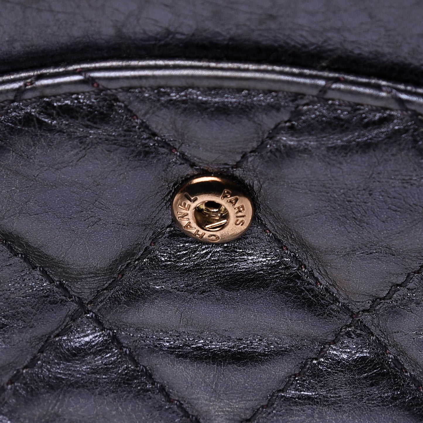 Metallic Calfskin Quilted 2.55 Reissue 227 Flap Dark Navy Blue