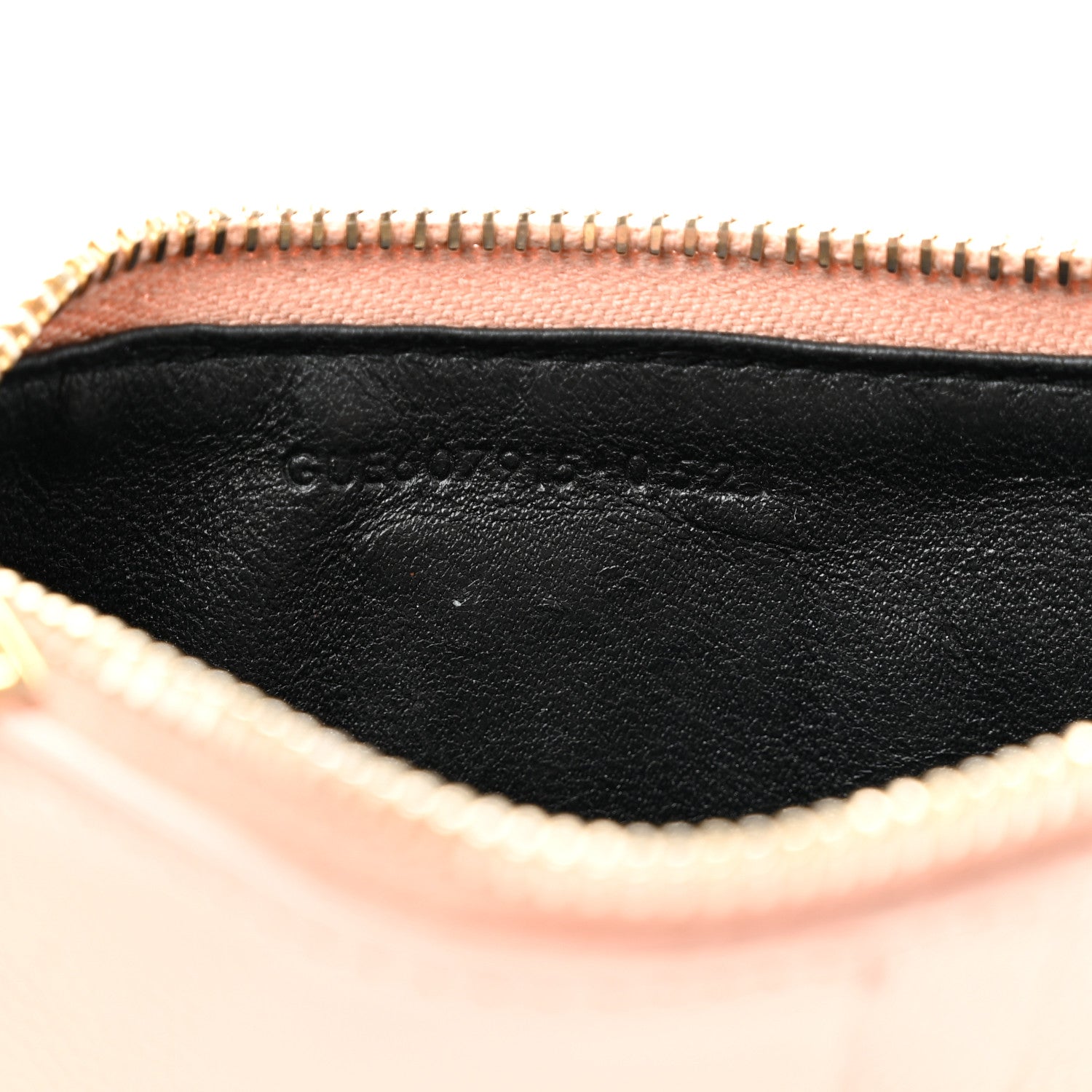 Saint Laurent Grain De Poudre Matelasse Chevron Monogram Fragments Zippered Card Case Nude Powder 6 of 9