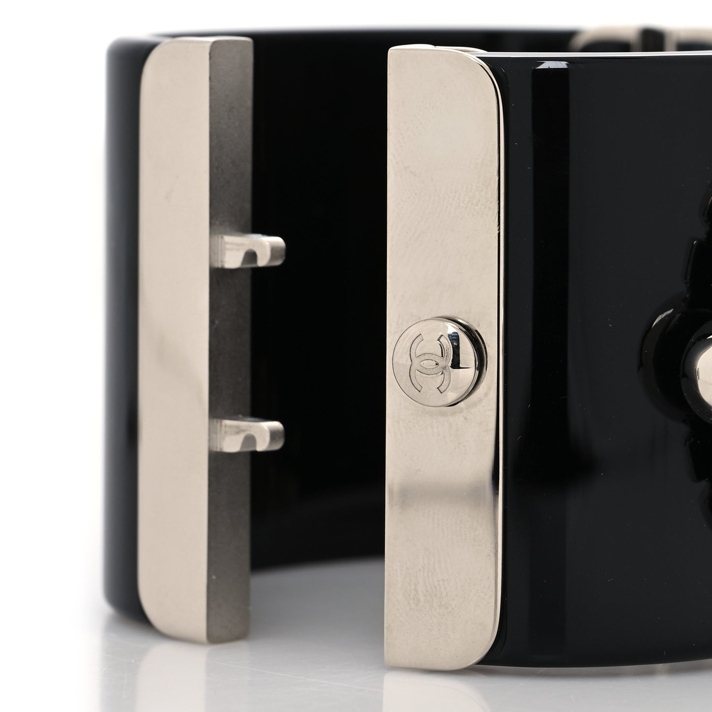 Resin Baguette Crystal CC Cuff Black
