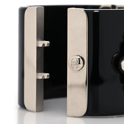 Chanel Resin Baguette Crystal CC Cuff Black 4 of 5