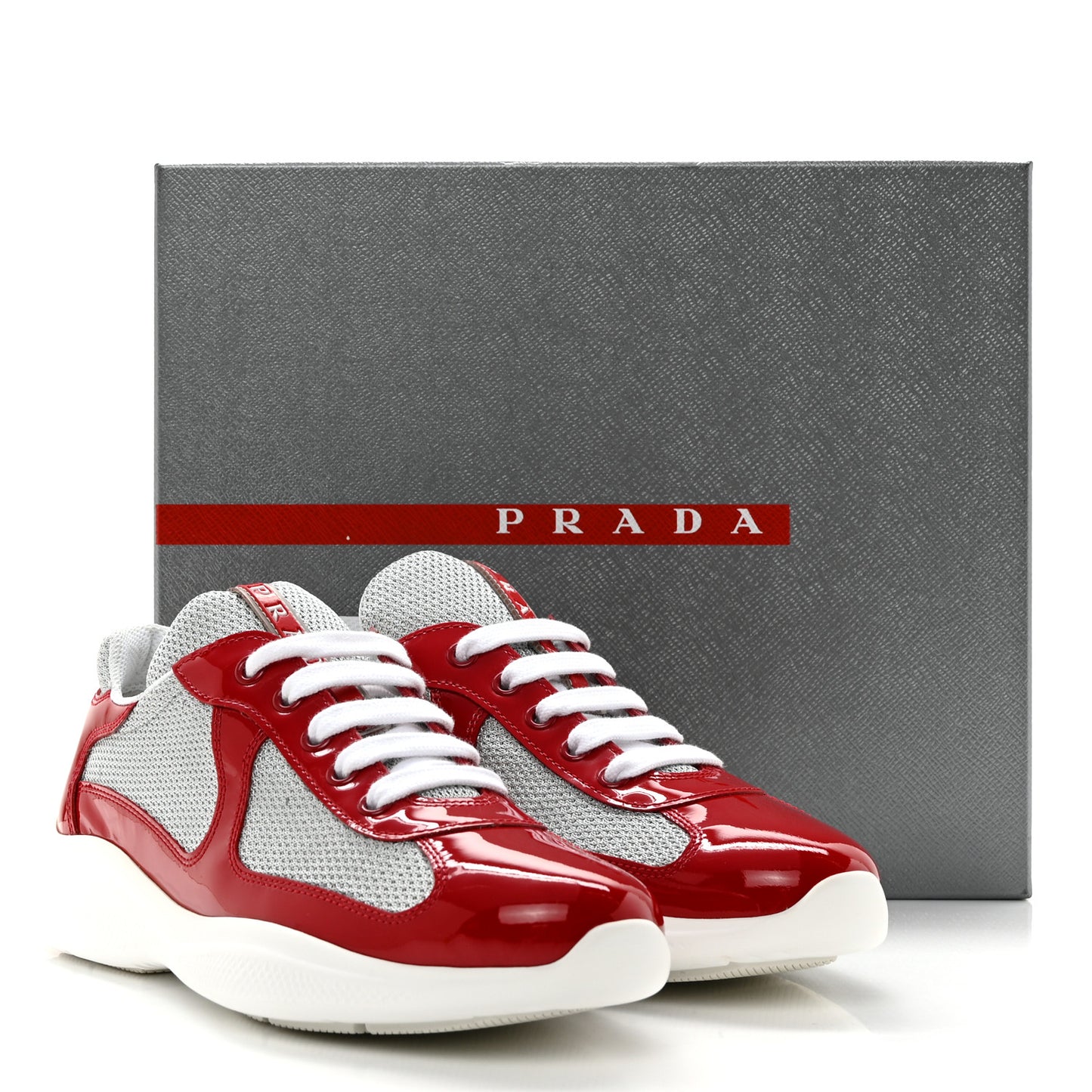 Patent America's Cup Patchwork Sneakers 37.5 Red