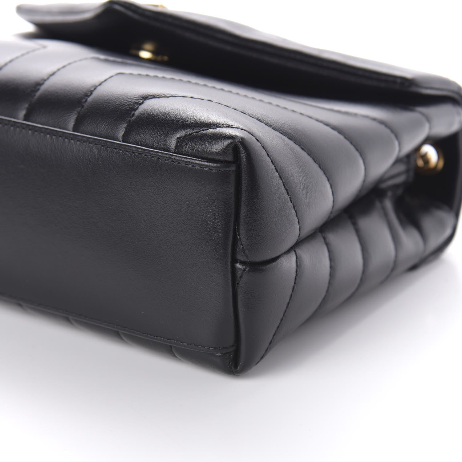 Saint Laurent Calfskin Y Quilted Monogram Small Loulou Chain Satchel Black 7 of 9