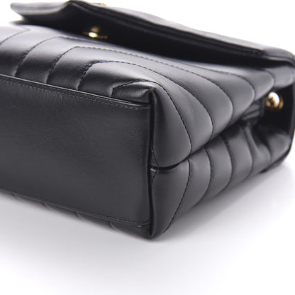 Saint Laurent Calfskin Y Quilted Monogram Small Loulou Chain Satchel Black 7 of 9