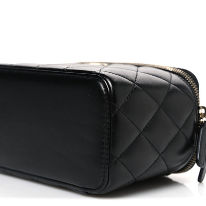 Chanel Lambskin Quilted Small Top Handle Vanity Case With Chain Black 10 of 10