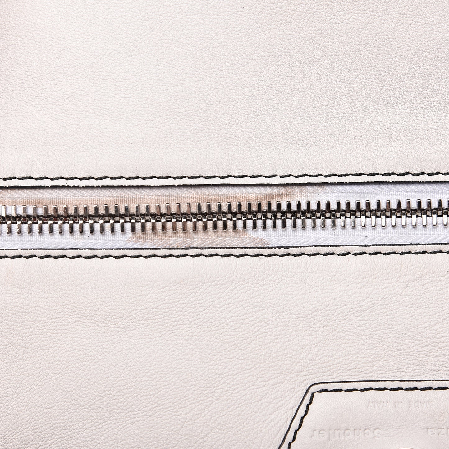 Calfskin Curl Satchel Optic White