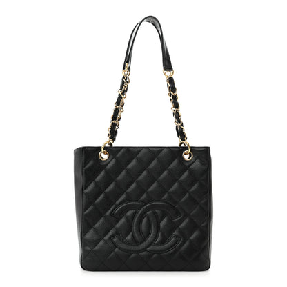 Chanel Caviar Quilted Petit Shopping Tote PST Black 1 of 10