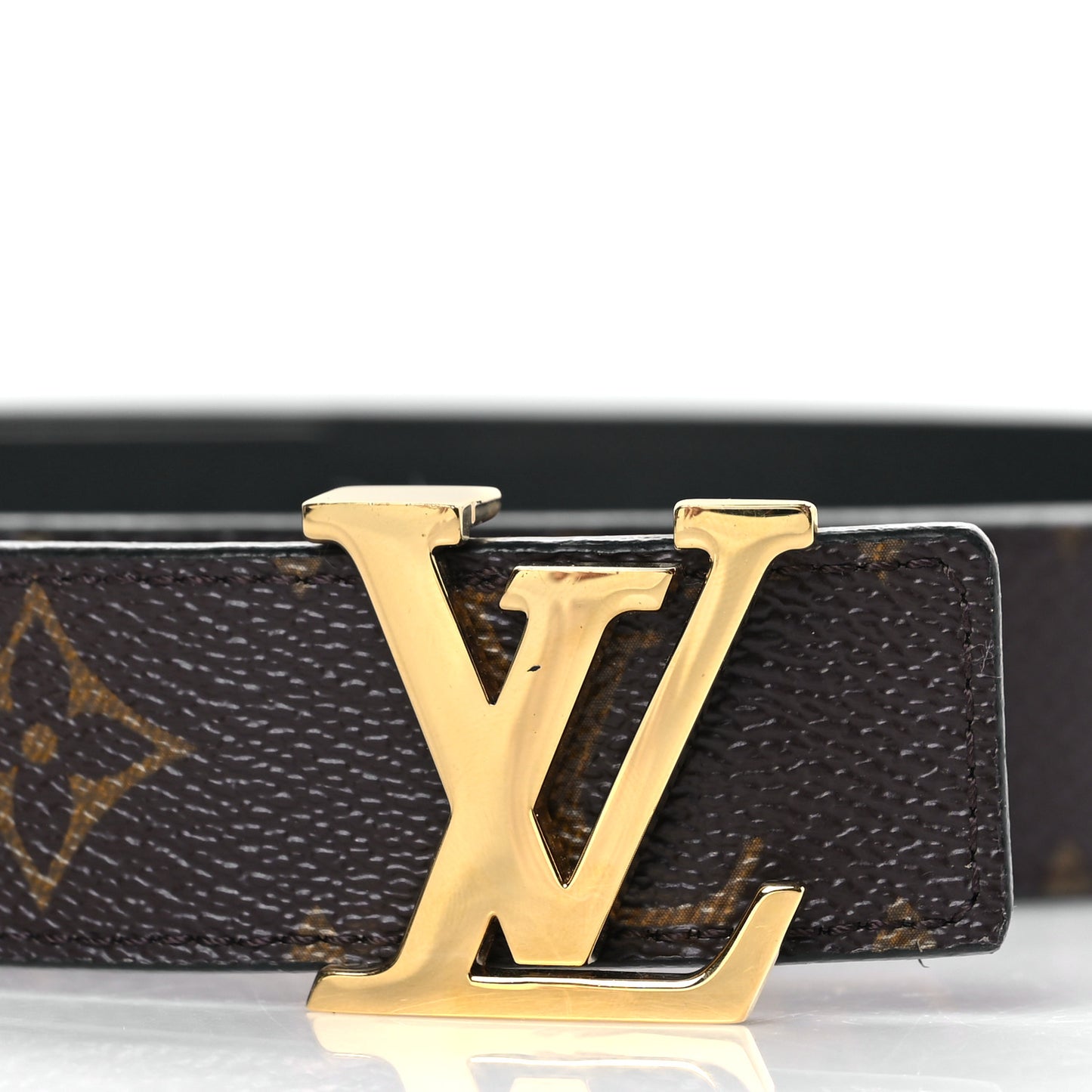 Calfskin Monogram 30mm LV Initiales Reversible Belt 80 32 Black